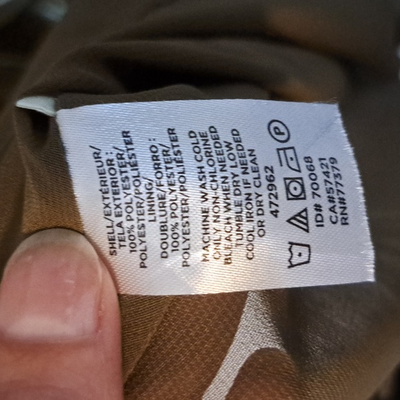 Ann Taylor Khaki Green Stripped Wrap Dress - Picture 8 of 9